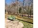 This cozy patio area with a swing set overlooks a private wooded backyard at 1640 Winthrop Ln, Monroe, NC 28110