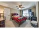 Comfortable bedroom with a ceiling fan, large window with blinds, and neutral-toned walls at 2375 Ellison Cir, Lancaster, SC 29720