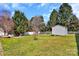 Lush green backyard featuring a storage shed and a pristine white fence at 4007 Hermes Ln, Waxhaw, NC 28173