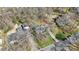 Lovely aerial view of a home with mature landscaping and a private driveway at 4811 Dawnridge Dr, Charlotte, NC 28226