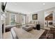 Bright living room featuring neutral tones, fireplace and large windows for natural light at 4811 Dawnridge Dr, Charlotte, NC 28226