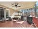 Covered back deck featuring a ceiling fan and plenty of space for outdoor entertaining at 5369 Concord Rd, York, SC 29745