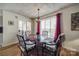 Bright dining room features a glass table set, red accents, and plenty of natural light at 84 Lake Concord Ne Rd # S, Concord, NC 28025