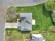 Birds-eye view shows the roof, yard, and driveway, of this property at 8620 Grey Squirrel Ct, Charlotte, NC 28277