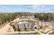 Aerial view of community amenities features a pool, clubhouse, tennis courts and playgrounds at 13725 Laughing Gull Dr, Charlotte, NC 28278