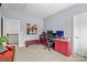 Functional home office area with a built-in desk, comfortable chair, and ample workspace at 13725 Laughing Gull Dr, Charlotte, NC 28278