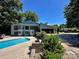 Stunning home exterior with a private pool surrounded by lush greenery and ample patio space at 18 Pickett Ave, Spencer, NC 28159