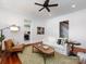 Inviting living room with a ceiling fan, hardwood floors, and comfortable seating at 225 Marion St, Rock Hill, SC 29730