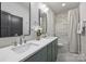 Stylish bathroom featuring a double sink vanity, shower/tub combo, and contemporary fixtures for a spa-like experience at 2325 Winthrop Ave, Charlotte, NC 28203