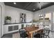 Outdoor dining space with kitchenette featuring a black countertop and a wooden table at 2325 Winthrop Ave, Charlotte, NC 28203