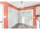 The kitchen area shows a closet and door to the outside with decorative glass at 4405 Ashton Ct, Indian Trail, NC 28079