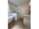 Bathroom features a soaking tub, walk-in shower with glass door, and modern fixtures at 5104 Lowie Ln # 23, Gastonia, NC 28056
