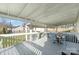 Covered back porch features a painted floor, outdoor dining set, and a view to the backyard at 810 Ashwood St, Kannapolis, NC 28081