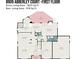 First floor plan displaying a kitchen, living room, breakfast nook, deck and garage at 8909 Abberley Ct, Huntersville, NC 28078