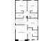 Upstairs plan with bedrooms, primary bedroom, laundry, hall, and bathrooms, with walk-in closet at 10312 Hugue Way, Charlotte, NC 28214