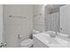 This bathroom features a sleek vanity with a sink and essential fixtures at 13701 Dawlish Ln, Pineville, NC 28134