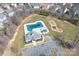 Aerial view of community pool and playground at 203 Waterlemon Way, Monroe, NC 28110