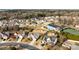 An aerial view showcases a neighborhood featuring a community pool and tennis courts at 252 Legend Dr, Rock Hill, SC 29732