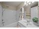 Bathroom with combined tub and shower, vanity sink, and tiled accents at 252 Legend Dr, Rock Hill, SC 29732