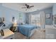 Bright bedroom with blue walls and neutral carpet features a window and ample natural light at 252 Legend Dr, Rock Hill, SC 29732