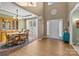 Inviting dining room with hardwood floors, chandelier, and classic china cabinet at 252 Legend Dr, Rock Hill, SC 29732