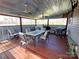 Outdoor patio area features a table, grill, chairs, and metal ceiling at 404 B And S Ln, Hickory, NC 28601