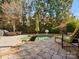 Private backyard oasis with lounge chairs, in-ground pool, patio, mature trees, and barbecue at 8416 Highgrove St, Charlotte, NC 28277