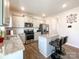 Bright kitchen boasts white cabinets, granite countertops, and a center island at 9025 Remnick Dr, Gastonia, NC 28056