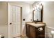Bathroom featuring vanity with granite countertop and modern fixtures at 10961 Carmel Crossing Rd, Charlotte, NC 28226