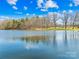 Scenic pond with a treeline, reflecting the sky, offering serenity and natural beauty at 164 Linderman Lake Ln, Kings Mountain, NC 28086