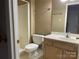 Cozy bathroom featuring a vanity and shower-tub combination, offering a functional space at 19915 Oak Leaf Cir, Cornelius, NC 28031