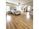 Expansive primary bedroom with tray ceilings and luxury vinyl floors provides a serene retreat at 205 Edenshire Ct, Indian Trail, NC 28079