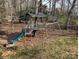 Backyard playhouse, complete with a swing set and slide for outdoor fun at 215 Biscoe Rd, Troy, NC 27371