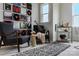 Relaxing lounge features stylish seating, decorative accents, and a collection of vintage records at 7004 Matz Way, Charlotte, NC 28269