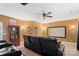 Home theater boasting comfortable seating and a projector screen, perfect for movie nights with Gathering at 8724 Highgrove St, Charlotte, NC 28277