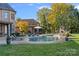 Inviting backyard pool with lounge chairs, outdoor seating, and stone fireplace; perfect for relaxation at 8724 Highgrove St, Charlotte, NC 28277