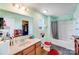 Bright bathroom showcasing a shower-tub combo and a vanity with a large mirror at 105 Abel Peterson Dr, Mount Holly, NC 28120