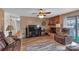 Living area featuring a brick fireplace and comfortable seating arrangement at 107 Pinelake Dr, Kings Mountain, NC 28086