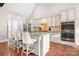 Spacious kitchen features granite counters, an island with seating, and modern appliances at 121 Dabbling Duck Cir, Mooresville, NC 28117