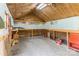 Shed interior with insulation, drywall, and workbench at 2019 W Laporte Dr, Charlotte, NC 28216
