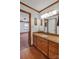 Bathroom featuring oak vanity, granite counters, and neutral walls at 218 Countryside Rd, Kings Mountain, NC 28086