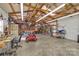 Spacious garage featuring pegboard, tool bench, and room for storage at 218 Countryside Rd, Kings Mountain, NC 28086
