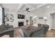 Cozy living room featuring a fireplace, built-in shelves, and comfortable seating at 233 Catawba Crest Ln, Clover, SC 29710