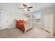 Cozy bedroom with carpet, ceiling fan, a window, and white furniture at 3815 10Th Ne St, Hickory, NC 28601