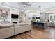 Open-concept living room seamlessly connects the kitchen with the dining area at 4808 1St Nw St, Hickory, NC 28601