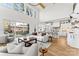 Open concept living space featuring kitchen and great room with high ceilings at 621 Poindexter Dr, Charlotte, NC 28209