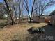 Expansive backyard featuring mature trees and additional storage buildings at 7310 Yorkville Ct, Charlotte, NC 28273