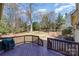 Landscaped backyard with lush greenery, mature trees, and a well-maintained deck perfect for outdoor living at 8807 Thornbury Ln, Huntersville, NC 28078