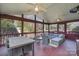 Inviting screened porch with outdoor furniture, offering a relaxing view of the surrounding landscape at 8807 Thornbury Ln, Huntersville, NC 28078