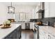 Gourmet kitchen featuring stainless steel appliances, ample counter space, and stylish backsplash at 2007 Fernhurst Ter, Matthews, NC 28104